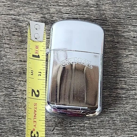 Vintage Camel Cigarette Advertising Chrome Lighter 2.5 inches tall - Picture 6 of 7